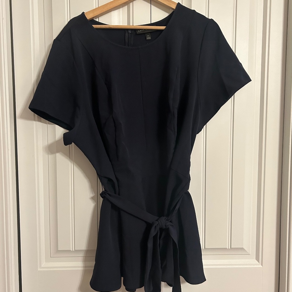 Dark Blue Short Sleeve Blouse